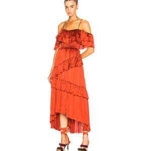 Ulla Johnson Louisa Dress Silk Long Dress - Crimson